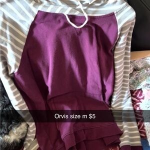 Purple and Gray Striped Hoodie
